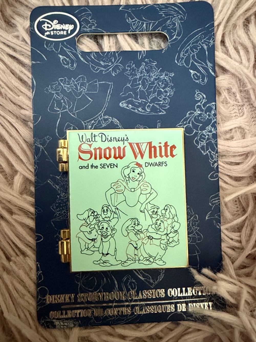 Disney Snow White Book Pin - Mint Green, Navy Blue, Gold